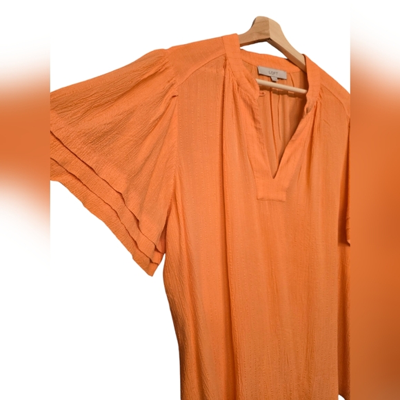 LOFT Flutter Short Sleeve Blouse - Picture 3 of 5